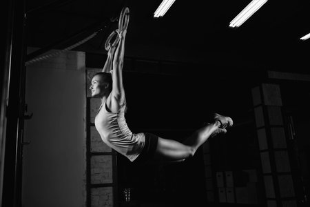 Female fitness athlete exercising