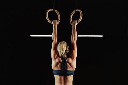 Female fitness athlete exercising
