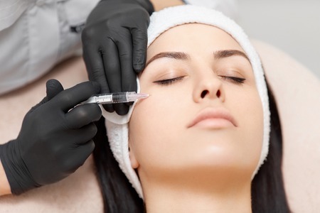 Beauty face injection made by cosmetology specialist.の写真素材