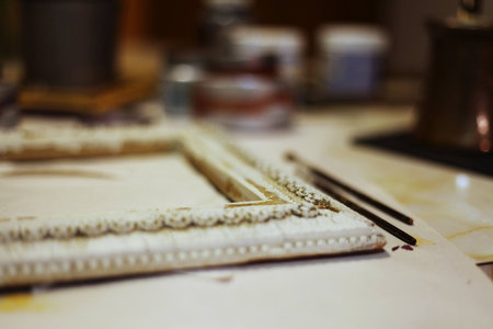DIY Frame with Paint and Brushes 