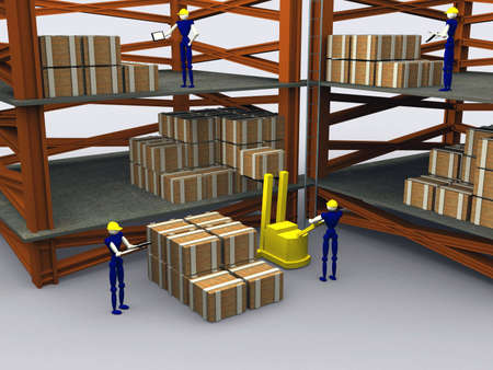3d Workers in a Storeの写真素材