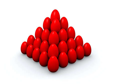 Pyramid of Easter eggsの写真素材