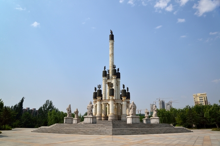 Monument with warriors as guardiansのeditorial素材