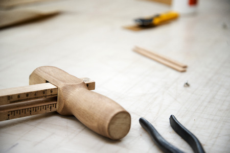 Craftsman tools on the tableの写真素材