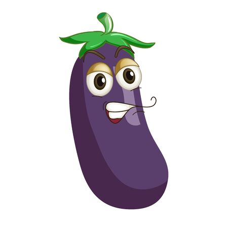 vector of vegetable eggplant expressionsのイラスト素材