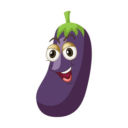 vector of vegetable eggplant various expressionsのイラスト素材