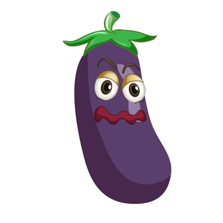 vector of vegetable eggplant various expressionsのイラスト素材