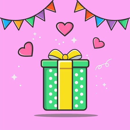 Gifts boxes and heart presents colors vectorのイラスト素材