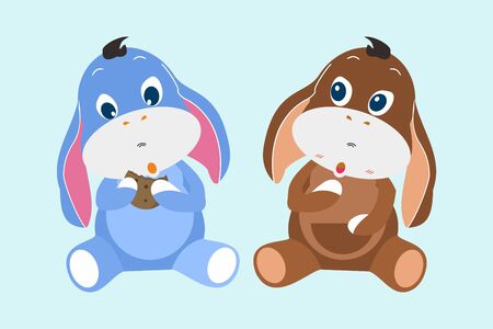 Set Rabbit Animal Cartoon vector illustrationのイラスト素材