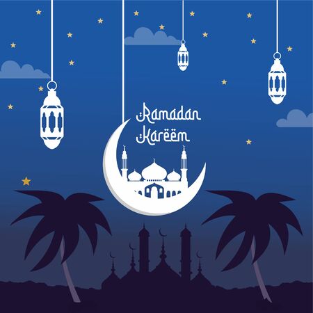 Abstract beautiful banner ramadan kareem conceptのイラスト素材