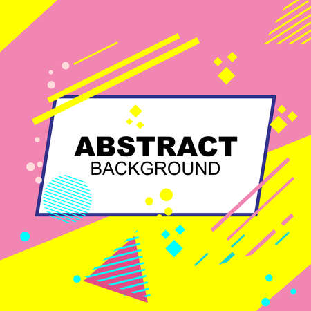 vector abstract background in pink and yellow with dots and stripsのイラスト素材