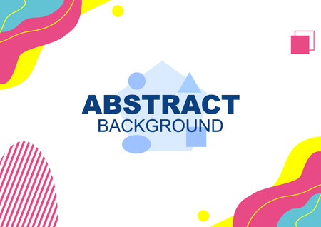 Vector abstract background texture design, bright poster, banner white and blue, yellow, red, grey element background vector illustration with dots and stripesのイラスト素材