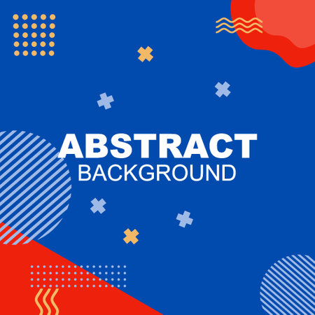 Vector abstract background texture design, bright poster, banner blue and white, yellow, red, element background vector illustration with dots and stripesのイラスト素材