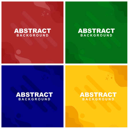 Illustration set vector of abstract background in violet, red, orange, and green color. Good to use for banner, social media template, poster and flyer template, etcのイラスト素材