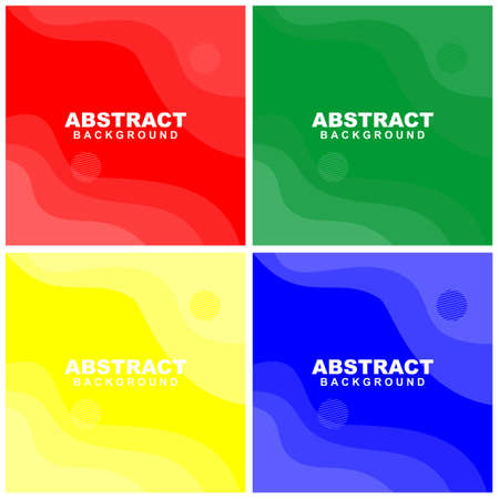 Illustration set vector of abstract background in red, blue, orange, and green color. Good to use for banner, social media template, poster and flyer template, etcのイラスト素材