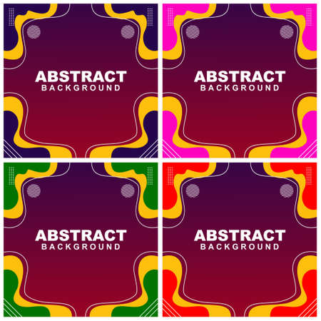 Illustration set vector of abstract background in blue, red, violet, and brown color. Good to use for banner, social media template, poster and flyer template, etcのイラスト素材