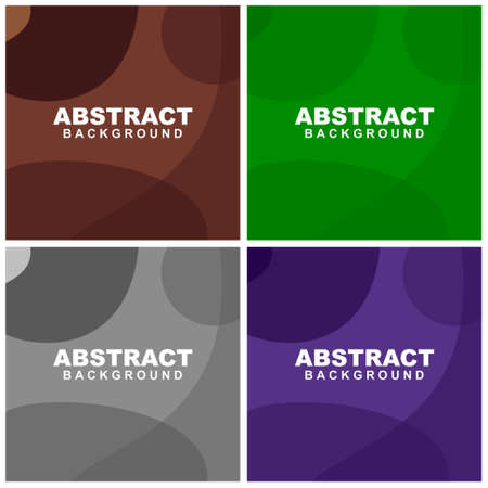 Illustration set vector of abstract background in violet, green, orange, and grey color. Good to use for banner, social media template, poster and flyer template, etc.のイラスト素材