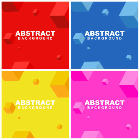 Illustration set vector of abstract background in violet, orange, green, and blue color. Good to use for banner, social media template, poster and flyer template, etc.のイラスト素材