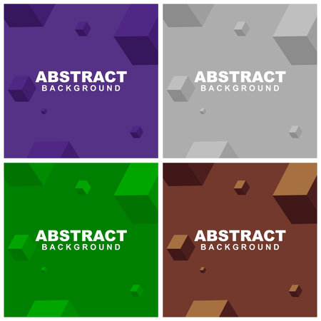 Illustration set vector of abstract background in grey, violet, green, and brown color. Good to use...