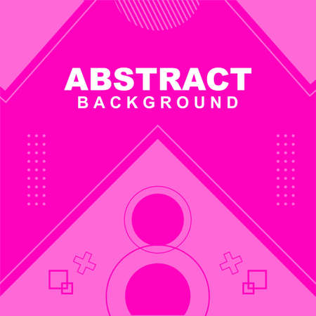 Illustration Vector of abstract background in pink gradient color with stripe circle and plus circle element. Good to use for banner, social media templateのイラスト素材