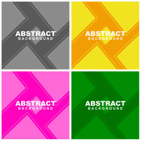 Illustration set vector of abstract background in yellow, grey, pink, and green color. Good to use for banner, social media template, poster and flyer template, etcのイラスト素材