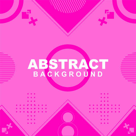 Illustration Vector of abstract background in pink gradient color with stripe circle and plus circle element. Good to use for banner, social media templateのイラスト素材