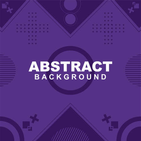 Illustration Vector of abstract background in violet gradient color with stripe circle and plus circle element. Good to use for banner, social media templateのイラスト素材