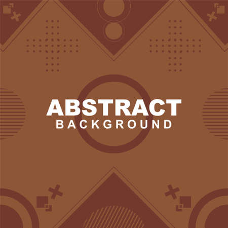 Illustration Vector of abstract background in brown gradient color with stripe circle and plus circle element. Good to use for banner, social media templateのイラスト素材