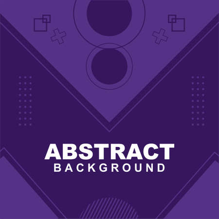Illustration Vector of abstract background in violet gradient color with stripe circle and plus circle element. Good to use for banner, social media templateのイラスト素材