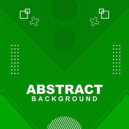 Set Illustration Vector of abstract background in green gradient color with stripe circle and plus circle element. Good to use for banner, social media templateのイラスト素材