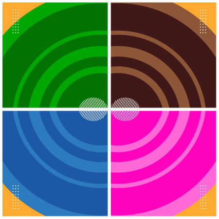 Illustration set vector of abstract background in blue, grey, pink, and brown color. Good to use for banner, social media template, poster and flyer template, etcのイラスト素材