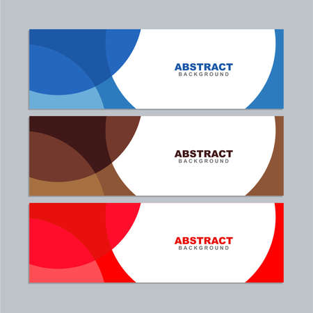 Illustration set vector of abstract white background color with blue, red and brown element. Good to use for banner, social media template, poster and flyer template, etcのイラスト素材