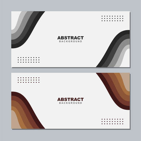 Illustration set vector of abstract white background color with grey and brown element. Good to use for banner, social media template, poster and flyer template, etcのイラスト素材