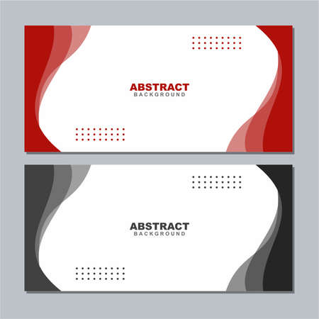 Illustration set vector of abstract background in white with red and black color element. Good to use for banner, social media template, poster and flyer template, etcのイラスト素材