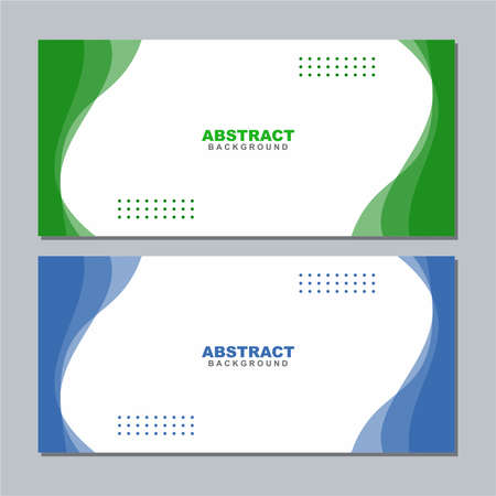 Illustration set vector of abstract background in white with blue and green color. Good to use for banner, social media template, poster and flyer template, etcのイラスト素材
