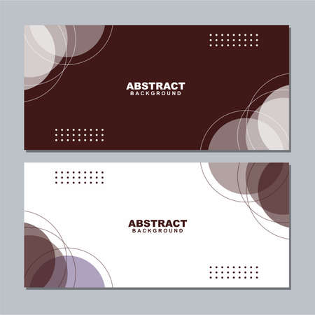Illustration set vector of abstract white and brown background color with brown and white element. Good to use for banner, social media template, poster and flyer template, etcのイラスト素材
