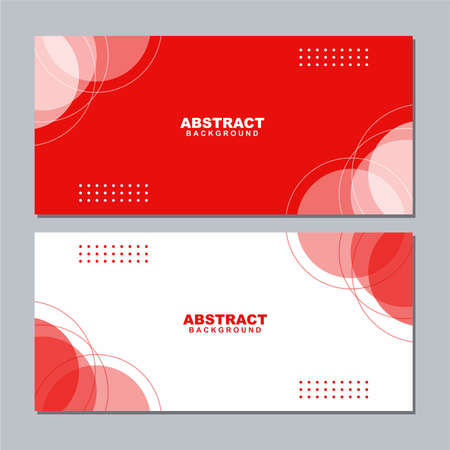 Illustration set vector of abstract white and red background color with red and white  element. Good to use for banner, social media template, poster and flyer template, etcのイラスト素材
