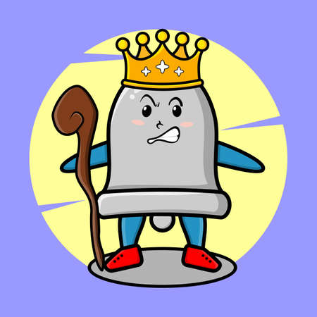 Bell mascot cartoon as clever student with bell cute style design for t-shirt, sticker, logo elementのイラスト素材