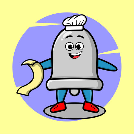 Bell mascot cartoon as clever student with bell cute style design for t-shirt, sticker, logo elementのイラスト素材