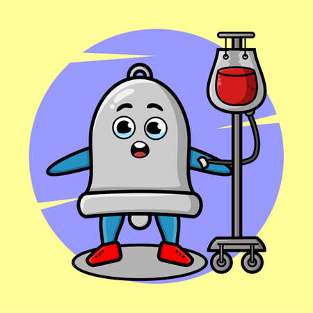 Bell mascot cartoon as clever student with bell cute style design for t-shirt, sticker, logo elementのイラスト素材