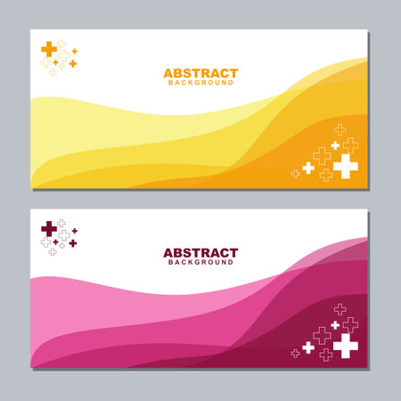 Illustration set vector of abstract business white background color with violet and red element. Good to use for banner, social media template, poster and flyer template, etcのイラスト素材
