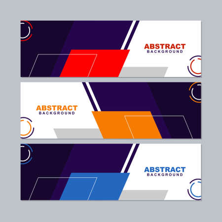 set vector of abstract background in grey, blue, white, yellow, pink, brown, black, orange, green,and violet color. Good to use for banner, social media template, poster and flyer template, etc.のイラスト素材