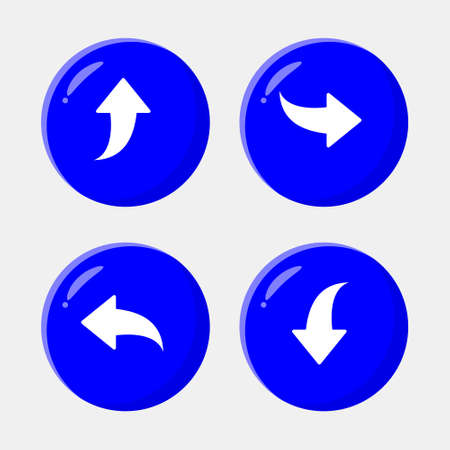 A set vector arrow 3d icons of modern trend in the style with gradient, blur and transparency. The collection includes 4 icons in a single style of business, finance, website, etcのイラスト素材