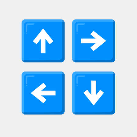 Arrow 3d icon set vector of modern trend in the style of glass morphism with gradient, blur and transparency. The collection includes 4 icons in a single style of business, finance, website, or etcのイラスト素材