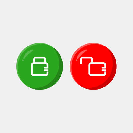 Lock and unlock 3d icon set vector of modern trend in the style of glass morphism with gradient. The collection includes 4 icons in a single style of business, finance, website, or etc.のイラスト素材
