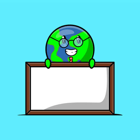 Cute cartoon corn character with big whiteboard in 3d cartoon style conceptのイラスト素材