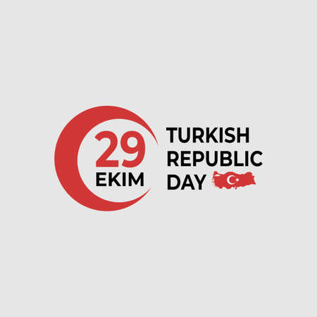 29 october turkey republic day, 29 ekim turkey happy holiday, turkey independence day flat designのイラスト素材