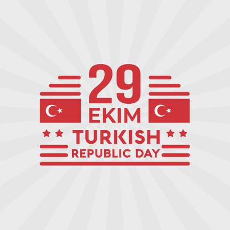 29 october turkey republic day, 29 ekim turkish republic day, turkey independence day flat designのイラスト素材