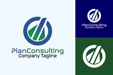 Flat plane consulting logo template design icon logotype vector art illustrationのイラスト素材