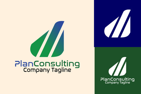 Flat plane consulting logo template design icon logotype vector art illustrationのイラスト素材